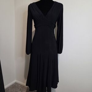 Whimsygoth BEBE Elegant Black Long Sleeve Dress XS